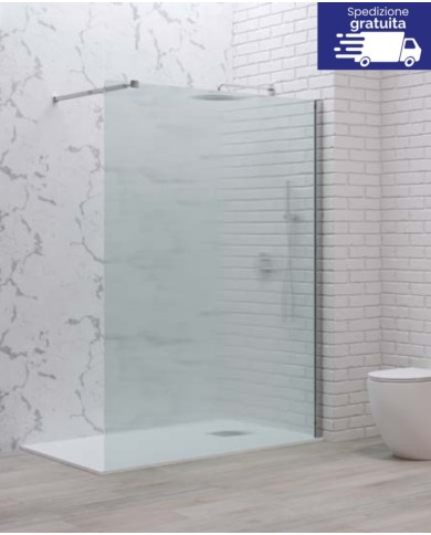 Cabina doccia Walkin - Tipologia Walkin 1 Cromo -  Vetro Flute