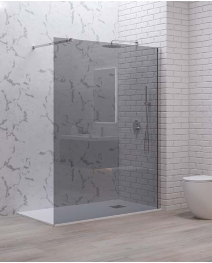 Cabina doccia Walkin - Tipologia Walkin 1 Cromo -  Vetro Fume