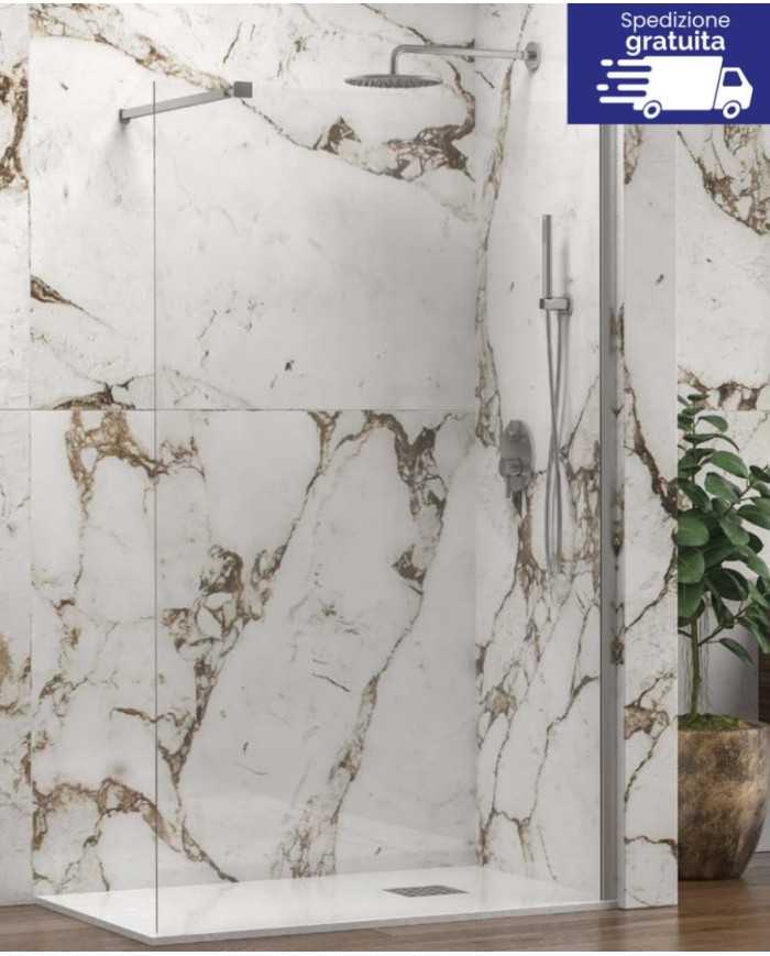 Cabina doccia Walkin - Tipologia Walkin 1 Cromo - Vetro Trasparente