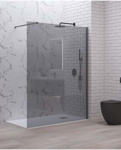 Cabina doccia Walkin - Tipologia Walkin 1 Gun Metal - Vetro Fume
