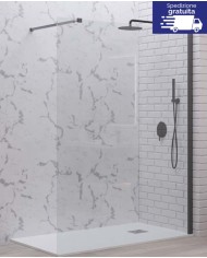 Cabina doccia Walkin - Tipologia Walkin 1 Gun Metal - Vetro Trasparente