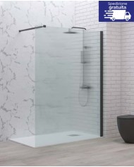 Cabina doccia Walkin - Tipologia Walkin 1 Nero - Vetro Flute