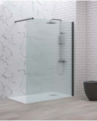 Cabina doccia Walkin - Tipologia Walkin 1 Nero - Vetro Flute