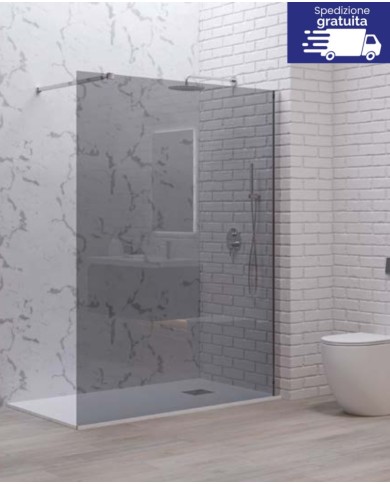 Cabina doccia Walkin - Tipologia Walkin 1 Nero - Vetro Fume