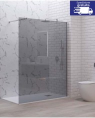 Cabina doccia Walkin - Tipologia Walkin 1 Nero - Vetro Fume