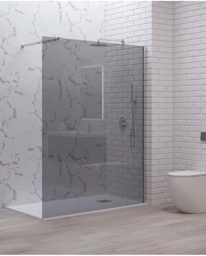Cabina doccia Walkin - Tipologia Walkin 1 Nero - Vetro Fume