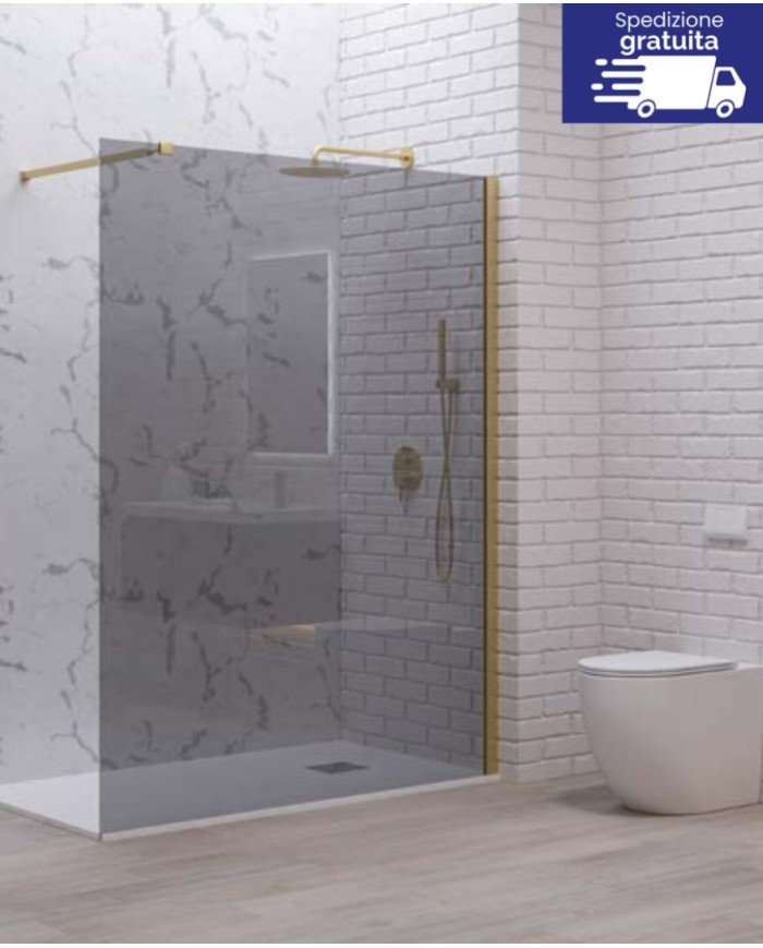Cabina doccia Walkin - Tipologia Walkin 1 Oro - Vetro Fume