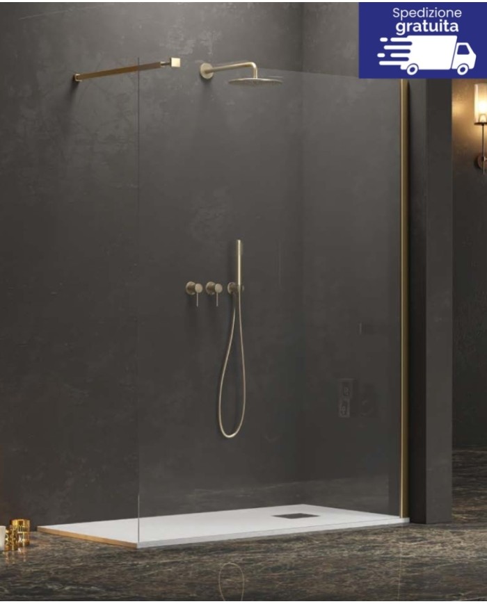Cabina doccia Walkin - Tipologia Walkin 1 Oro - Vetro Trasparente