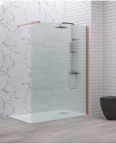 Cabina doccia Walkin - Tipologia Walkin 1 Rose Gold - Vetro Flute