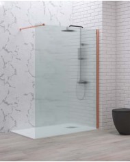 Cabina doccia Walkin - Tipologia Walkin 1 Rose Gold - Vetro Flute