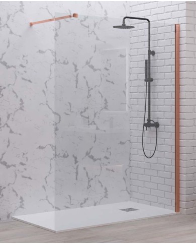 Cabina doccia Walkin - Tipologia Walkin 1 Rose Gold - Vetro Trasparente