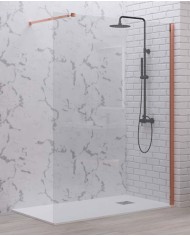 Cabina doccia Walkin - Tipologia Walkin 1 Rose Gold - Vetro Trasparente