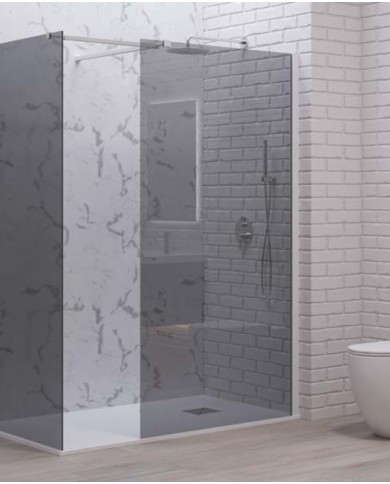 Cabina doccia Walkin - Tipologia Walkin 2 Bianco - Vetro Fume