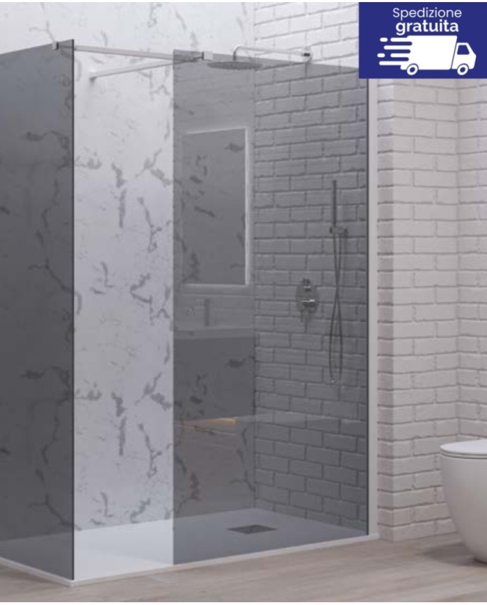 Cabina doccia Walkin - Tipologia Walkin 2 Bianco - Vetro Fume