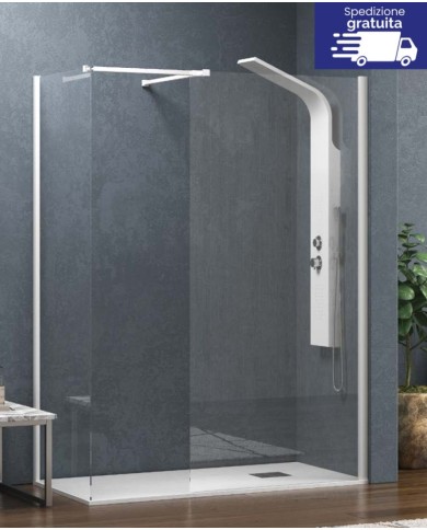 Cabina doccia Walkin - Tipologia Walkin 2 Bianco - Vetro Trasparente