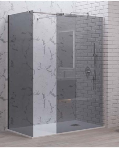 Cabina doccia Walkin - Tipologia Walkin 2 Cromo - Vetro Fume