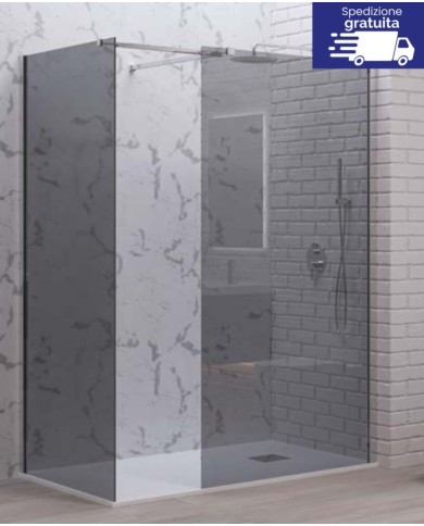 Cabina doccia Walkin - Tipologia Walkin 2 Cromo - Vetro Fume