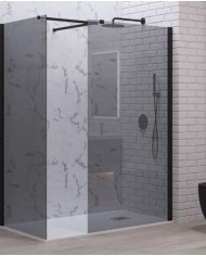 Cabina doccia Walkin - Tipologia Walkin 2 Nero - Vetro Fume