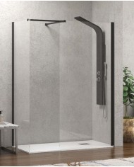 Cabina doccia Walkin - Tipologia Walkin 2 Nero - Vetro Trasparente