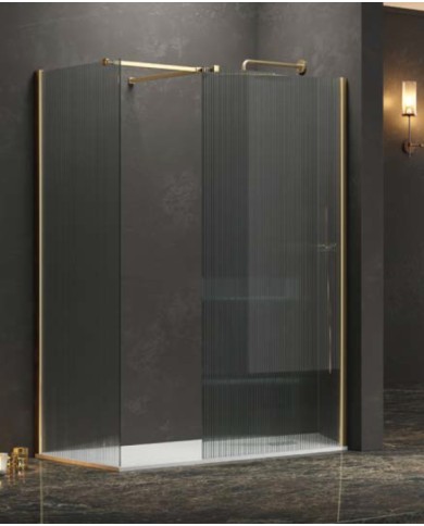 Cabina doccia Walkin - Tipologia Walkin 2 Oro - Vetro Flute