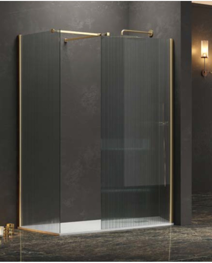 Cabina doccia Walkin - Tipologia Walkin 2 Oro - Vetro Flute