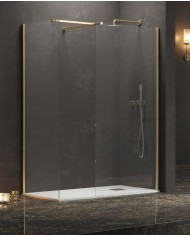 Cabina doccia Walkin - Tipologia Walkin 2 Oro - Vetro Trasparente