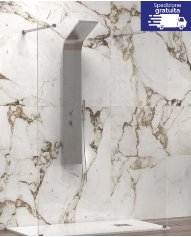 Cabina doccia Walkin - Tipologia Walkin 3 Cromo - Vetro Trasparente