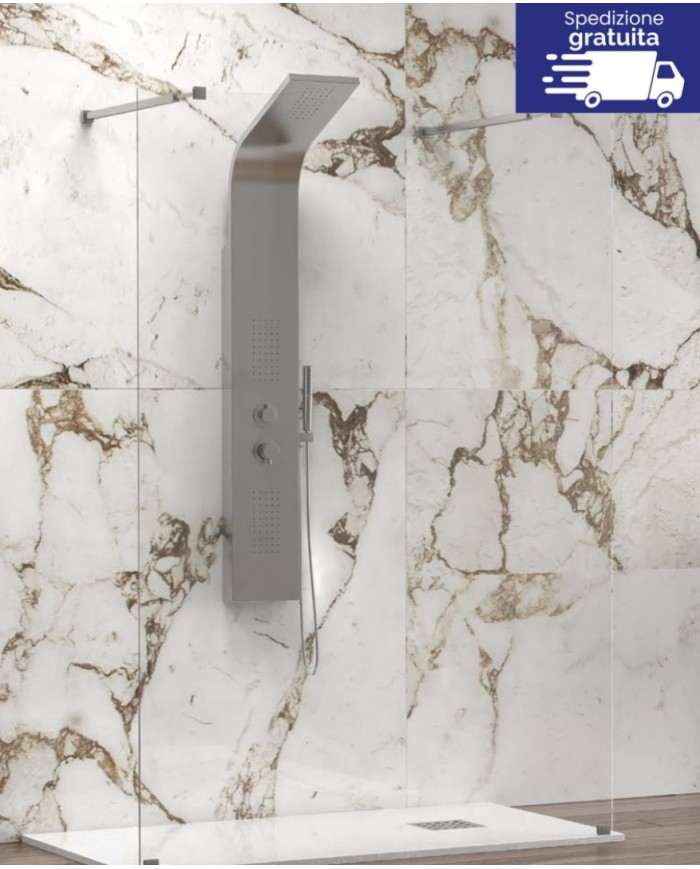 Cabina doccia Walkin - Tipologia Walkin 3 Cromo - Vetro Trasparente