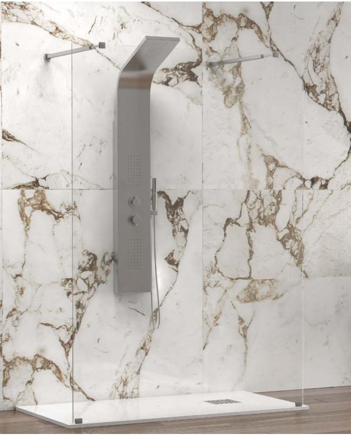 Cabina doccia Walkin - Tipologia Walkin 3 Cromo - Vetro Trasparente