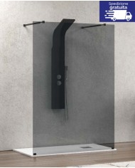 Cabina doccia Walkin - Tipologia Walkin 3 Nero - Vetro Fume