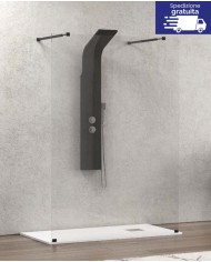 Cabina doccia Walkin - Tipologia Walkin 3 Nero - Vetro Trasparente