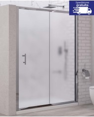 Cabina doccia da muro a muro - Tipologia Flora 500 Cromo - Vetro Icy