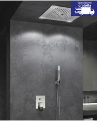 Soffione incasso 3 funzioni 50 x 50 cm con luce LED - Serie Ginko