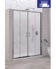 Cabina doccia da muro a muro - Tipologia Flora 600 Cromo - Vetro Icy