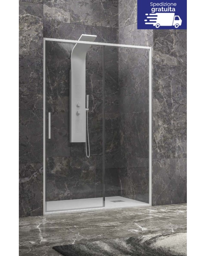 Cabina doccia da muro a muro - Tipologia Lea 400 Bianco Opaco