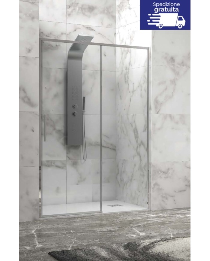 Cabina doccia da muro a muro - Tipologia Lea 400 Cromo
