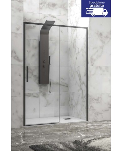 Cabina doccia da muro a muro - Tipologia Lea 400 Nero