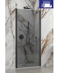 Cabina doccia da muro a muro - Tipologia S 28 Alto Porta Nero - Vetro Fume