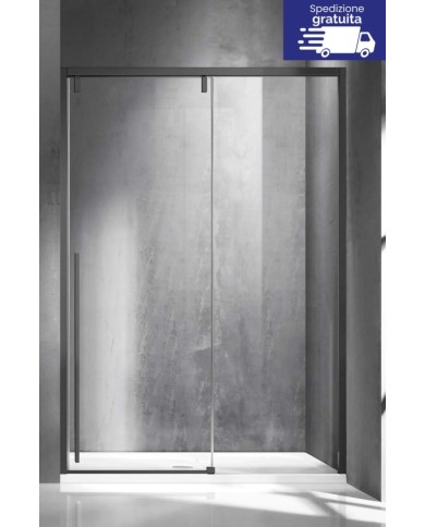 Cabina doccia da muro a muro - Tipologia Santorini 400 Gun Metal