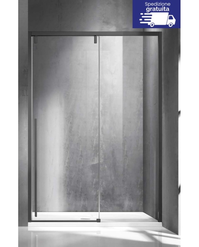 Cabina doccia da muro a muro - Tipologia Santorini 400 Gun Metal