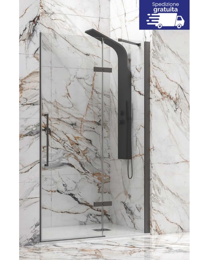 Cabina doccia da muro a muro - Tipologia Tinos 400 Gun Metal