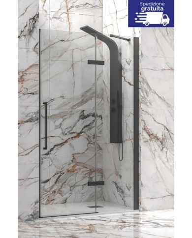 Cabina doccia da muro a muro - Tipologia Tinos 400 Nero