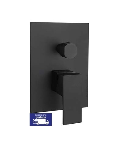 Miscelatore incasso doccia nero a 4 vie - Serie Delos