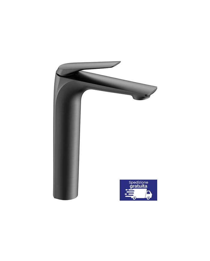 Miscelatore Gun Metal per lavabo alto - Serie Lea