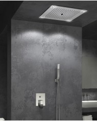 Soffione incasso 3 funzioni 50 x 50 cm con luce LED - Serie Ginko