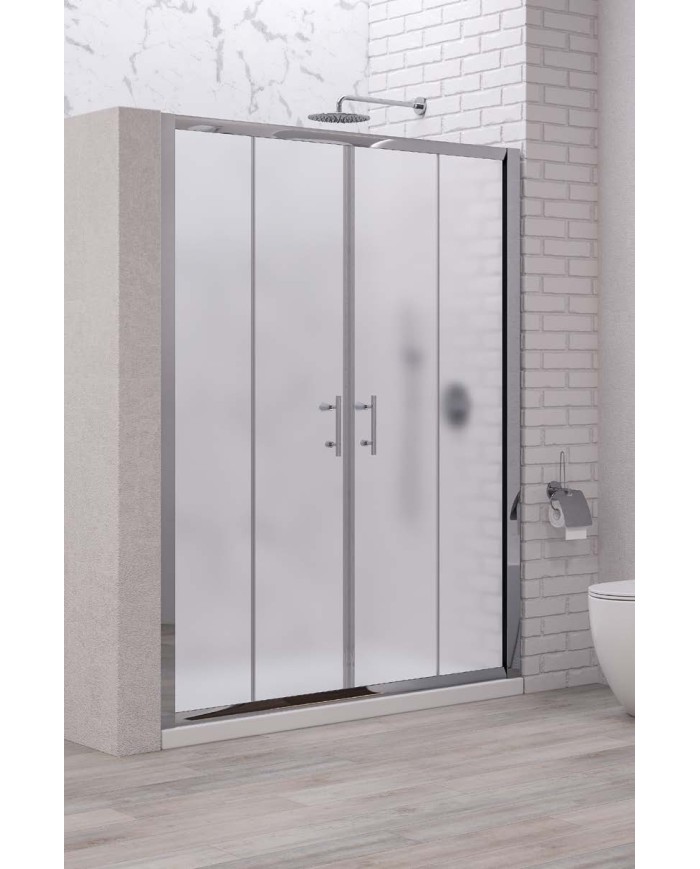 Cabina doccia da muro a muro - Tipologia Flora 600 Cromo - Vetro Icy