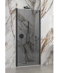 Cabina doccia da muro a muro - Tipologia S 28 Alto Porta Nero - Vetro Fume