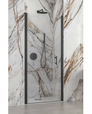 Cabina doccia da muro a muro - Tipologia S 28 Alto Porta Nero - Vetro Trasparente