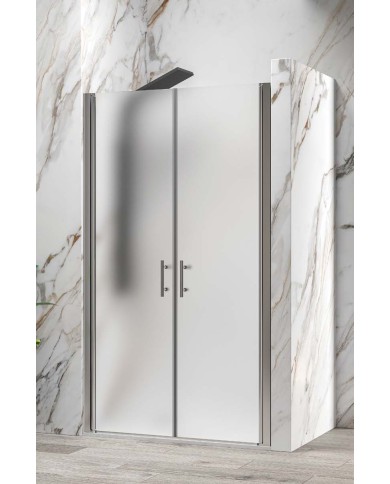 Cabina doccia da muro a muro - Tipologia S 28 Alto Sallon Cromo - Vetro Icy