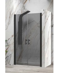 Cabina doccia da muro a muro - Tipologia S 28 Alto Sallon Nero - Vetro Fume